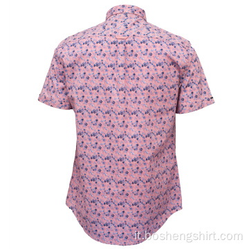 Camicia a maniche lunghe con stampa sfumata a righe estive